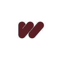 letra w para o seu design de logotipo minimalista vetor