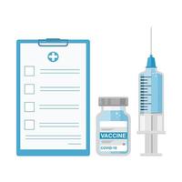 conjunto de elementos para vacinação vetor