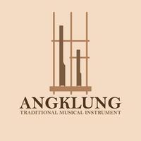 logotipo vintage angklung. com texturas de fundo. usado para ícones, emblemas, logotipos, temas vetor