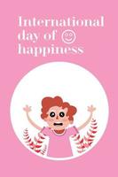dia internacional da felicidade vector design