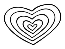 ilustração de coração simples mão desenhada. doodle de coração bonito dia dos namorados. clipart de amor vetor