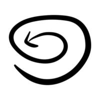 modelo de ilustração de ícone de contorno de vetor desenhado à mão doodle de seta de giro simples