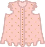 blusa de bebê rosa com babados de mangas curtas com laços de botão para desenho de mão vetorial isolado de menina vetor