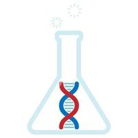 equipamentos de laboratório de ciências. béquer e DNA. vetor