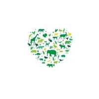 zoo animal animal de estimação amor logotipo vetor símbolo ícone ilustração design