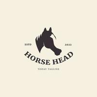 cabeça de cavalo estilo retro design de logotipo vetor ícone ilustração ideia criativa gráfica