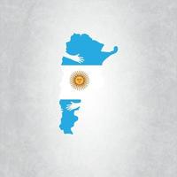modelo de logotipo do dia da independência do mapa da bandeira argentina ilustração do design do ícone do vetor