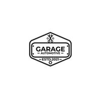 oficina de garagem logotipo automotivo ícone de vetor clássico design de ilustração minimalista vintage