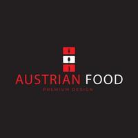 modelo de design de ilustração de ícone de símbolo de vetor de logotipo de comida austríaca