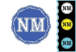 nm letter novo modelo de design de logotipo e ícone vetor