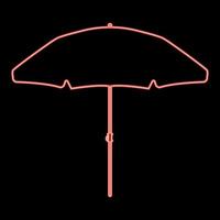 ícone de guarda-chuva de praia neon cor preta no círculo ilustração vetorial de cor vermelha imagem de estilo plano vetor