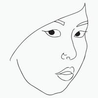 surreal enfrenta linha contínua, desenho de rostos e penteados definidos, conceito de moda, beleza feminina, minimalista, ilustração vetorial, muito sexy. retrato contemporâneo vetor