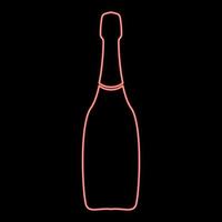 imagem de estilo plano de ilustração vetorial de cor vermelha champanhe neon vetor