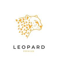 logotipo de ilustração de cabeça de tigre leopardo com padrão geométrico amarelo vetor