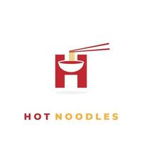 logotipo de ilustração letra h com tigela quente