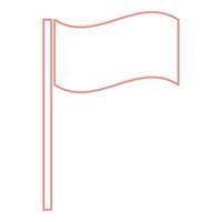 imagem de estilo plano de ilustração vetorial de cor vermelha de bandeira neon vetor