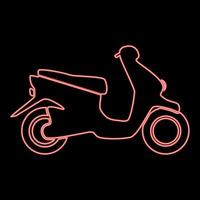 imagem de estilo plano de ilustração vetorial de cor vermelha de scooter neon vetor