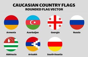 bandeiras de países caucasianos planas arredondadas vetor