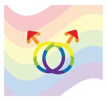 um sinal com uma bandeira para o dia do orgulho lgbt. ilustração pare a homofobia para o dia internacional contra a homofobia.