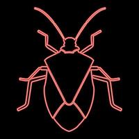 estilo plano de imagem de ilustração vetorial de cor vermelha de bug neon vetor