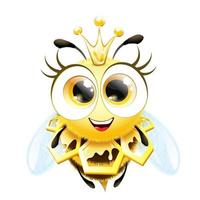 abelha rainha engraçada vetor