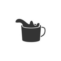 ícone de café vetorial em estilo de silhueta