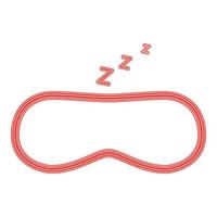 máscara de néon para estilo simples de imagem de ilustração vetorial de cor vermelha de sono vetor