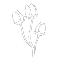 flor de jardim para colorir clipart doodle conceito de desenho de arte de linha criativa vetor