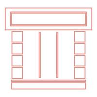 imagem de estilo plano de ilustração vetorial de cor vermelha de frente de loja de néon vetor