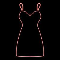 combinação de vestido de verão neon ou imagem de estilo plano de ilustração vetorial de cor vermelha de camisola vetor