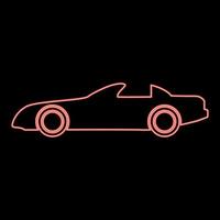 imagem de estilo plano de ilustração vetorial de cor vermelha de carro neon vetor