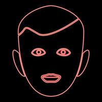 neon menino rosto ilustração vetorial de cor vermelha imagem de estilo simples vetor