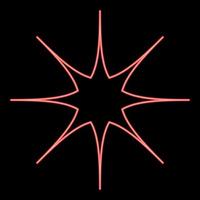 estilo plano de imagem de ilustração vetorial de cor vermelha estrela de néon vetor