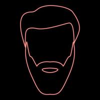 cabeça de neon com barba e cabelo vermelho cor ilustração vetorial imagem de estilo plano vetor