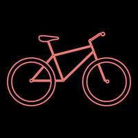 imagem de estilo plano de ilustração vetorial de cor vermelha de bicicleta neon vetor