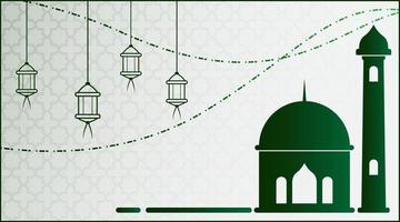 fundo vetorial, mesquita verde ramadan kareem vetor