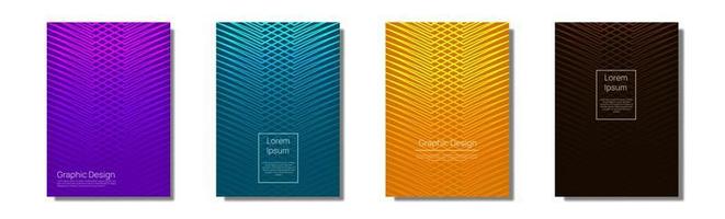 design de capas mínimas, linhas coloridas em zig zag vetor