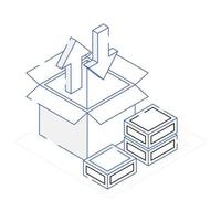 um ícone de contorno isométrico de serviços de entrega vetor