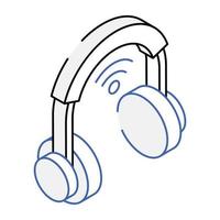 um ícone de design de contorno de fones de ouvido inteligentes vetor