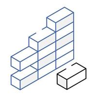 download de um ícone isométrico de parede de tijolos vetor