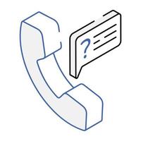 um ícone de design isométrico de conversa telefônica vetor