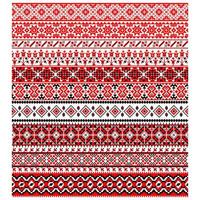 conjunto de padrão pixelizado vyshyvanka tradicional ucraniano sem costura ornamento eslavo