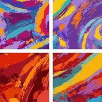 conjunto de design de fundo colorido de pintura de pincel abstrato vetor