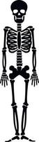 esqueleto de sinal de halloween, estêncil, plano