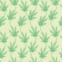 padrão de folhas de cannabis, folhas verdes de maconha, ilustração vetorial. vetor