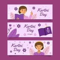 coleção de banner de festividade do dia de kartini vetor