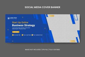 modelo de capa de facebook de mídia social de estratégia de negócios on-line de inicialização criativa, modelo de banner da web, banner corporativo, cabeçalho, banner de webinar de negócios