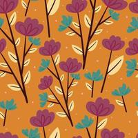 flor sem costura padrão e folhas. papel de parede botânico para impressão em tecido, têxtil vetor