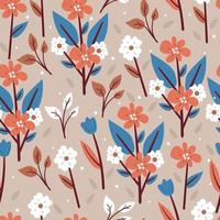 flor sem costura padrão e folhas. papel de parede botânico para impressão em tecido, têxtil vetor