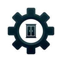 ícone de modelo moderno de design de logotipo gradiente de armário de engrenagem